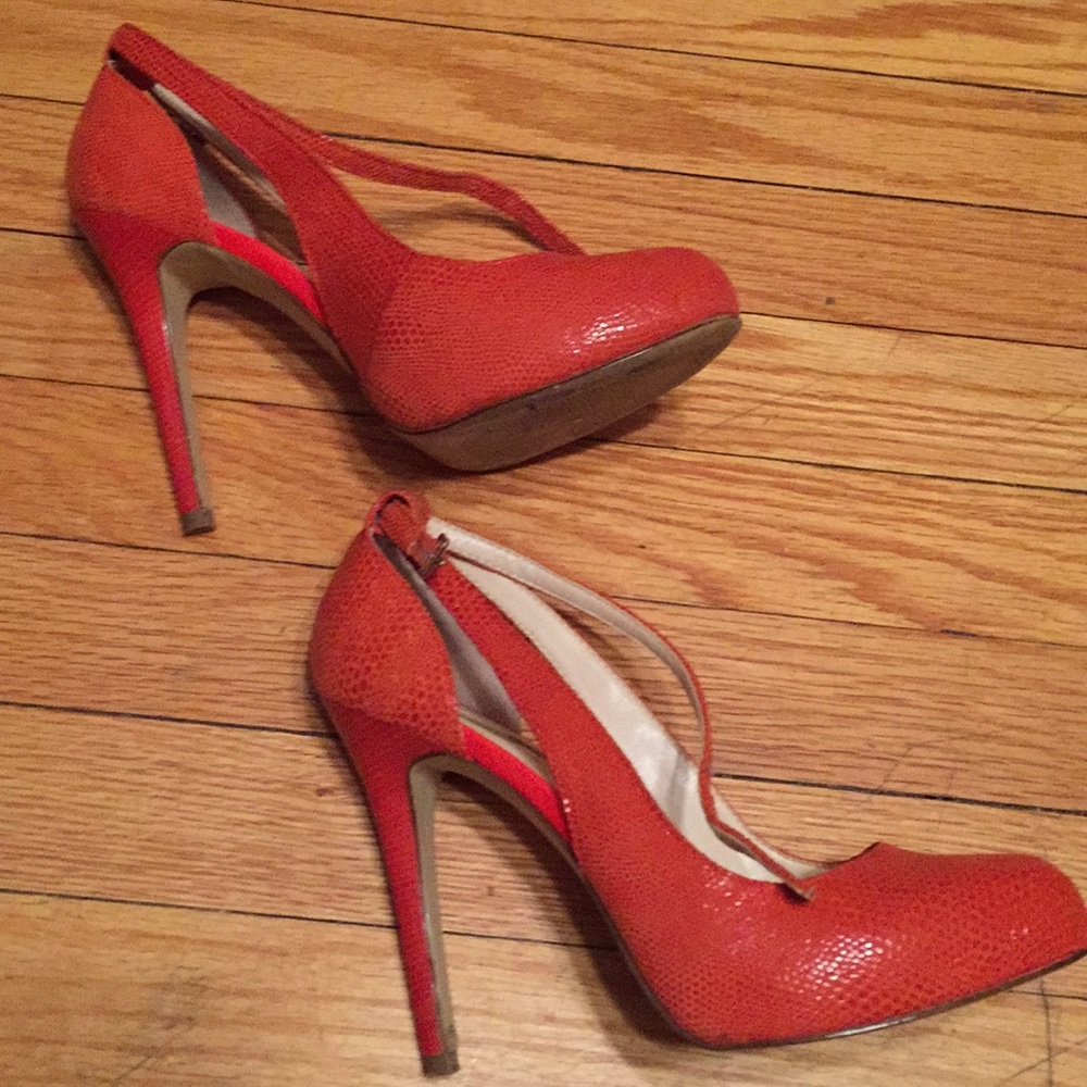 Orange leather heels - Picture 5 of 6